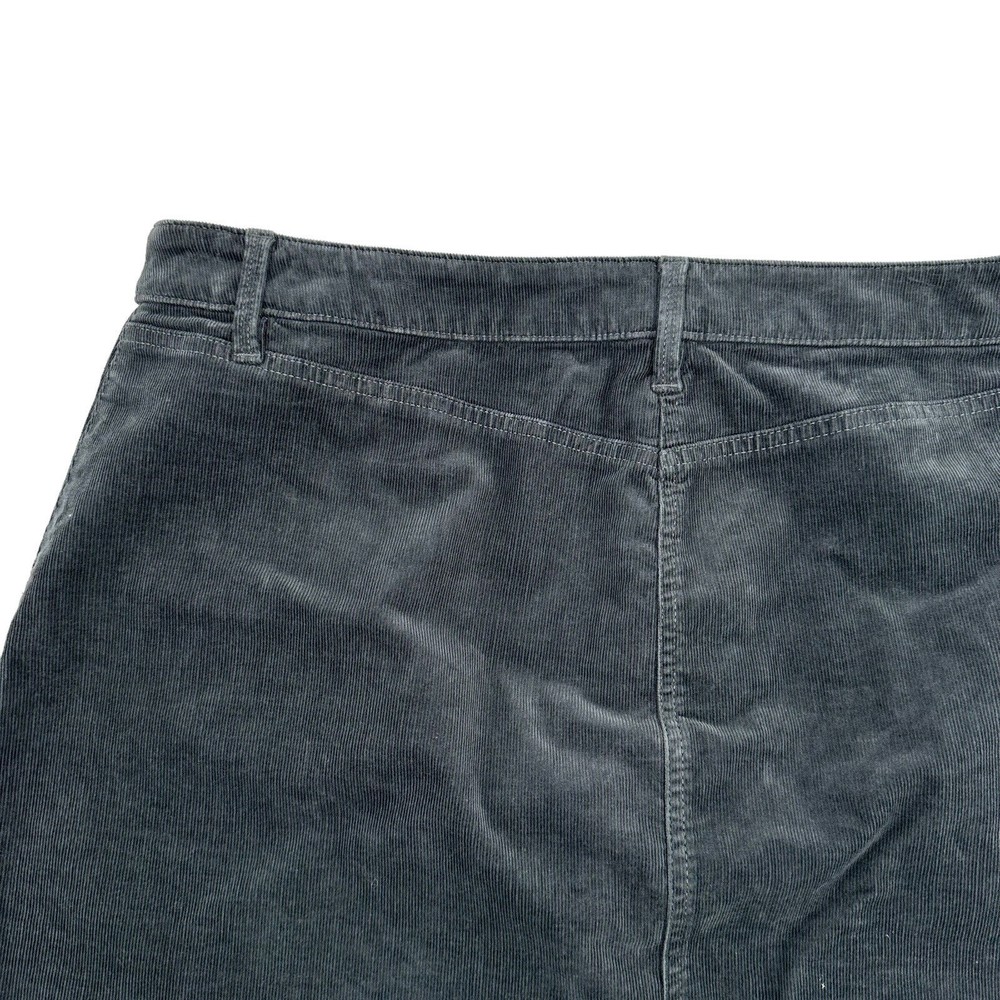 Talbots Skirt 16p 16 Petite Corduroy Grey Short Cotton Stretch Casual Straight - Picture 3 of 6